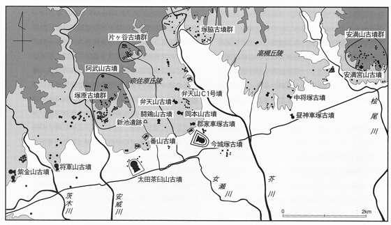 今城塚古墳とその周辺　地図